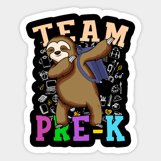 Dabbing Sloth Pre-K Back To School Shirt Boys Girls Sticker by hardyhtud